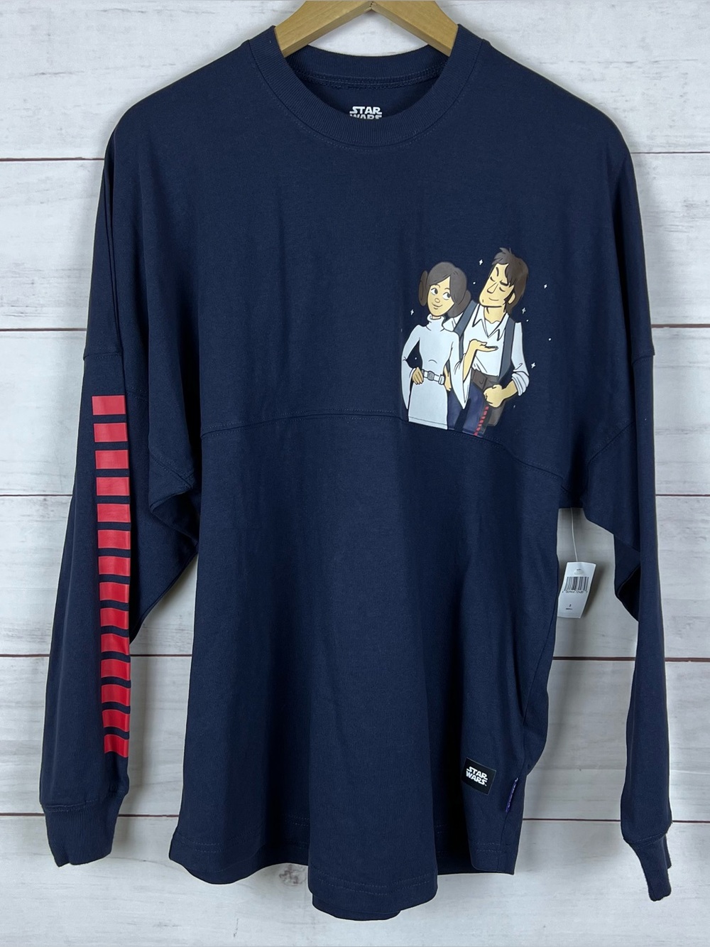 Star Wars Spirit Jersey Adult Small Blue Han Solo Leia I Know Disney Parks NWT